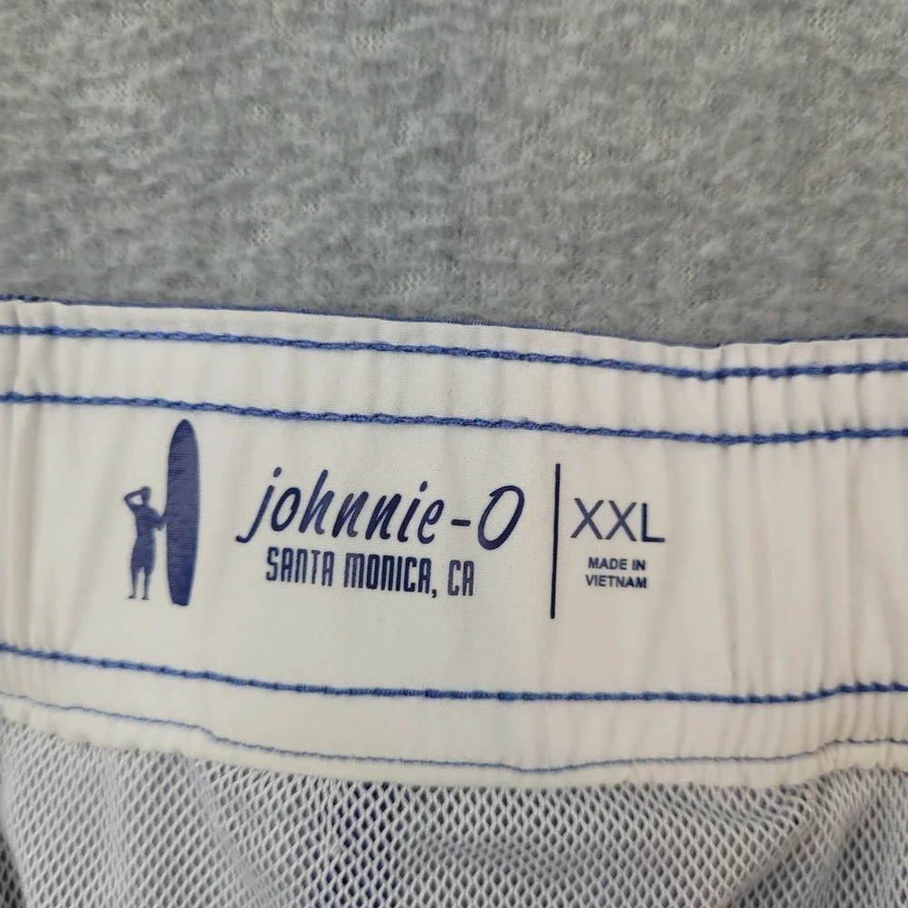 johnnie-O Swim Trunks Mens XXL Blue Striped Board Shorts